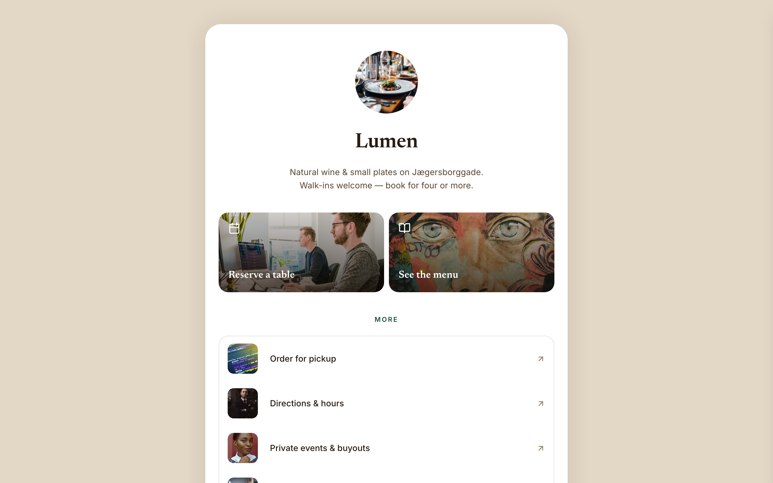 Amber template preview